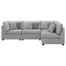  Coaster Furniture Cambria 551511-S4B 4 pc Upholstered Modular Sectional - Grey IMAGE 3