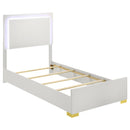  Coaster Furniture Marceline 222931T Wood Twin LED Panel Bed - White IMAGE 4