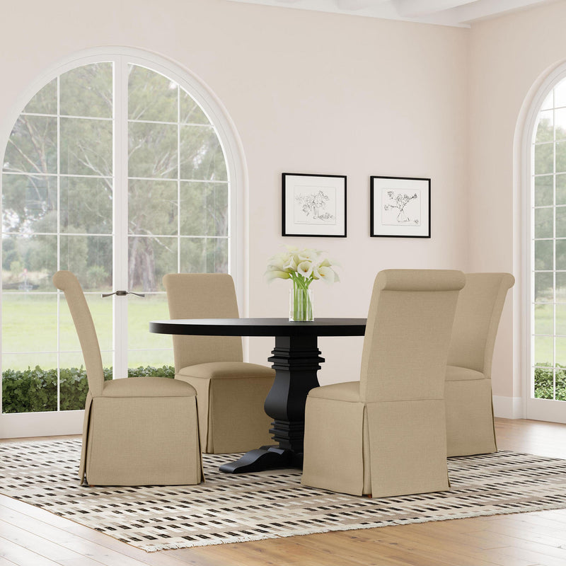  Coaster Furniture Shawna 100747 Upholstered Skirted Side Chair - Light Khaki IMAGE 11