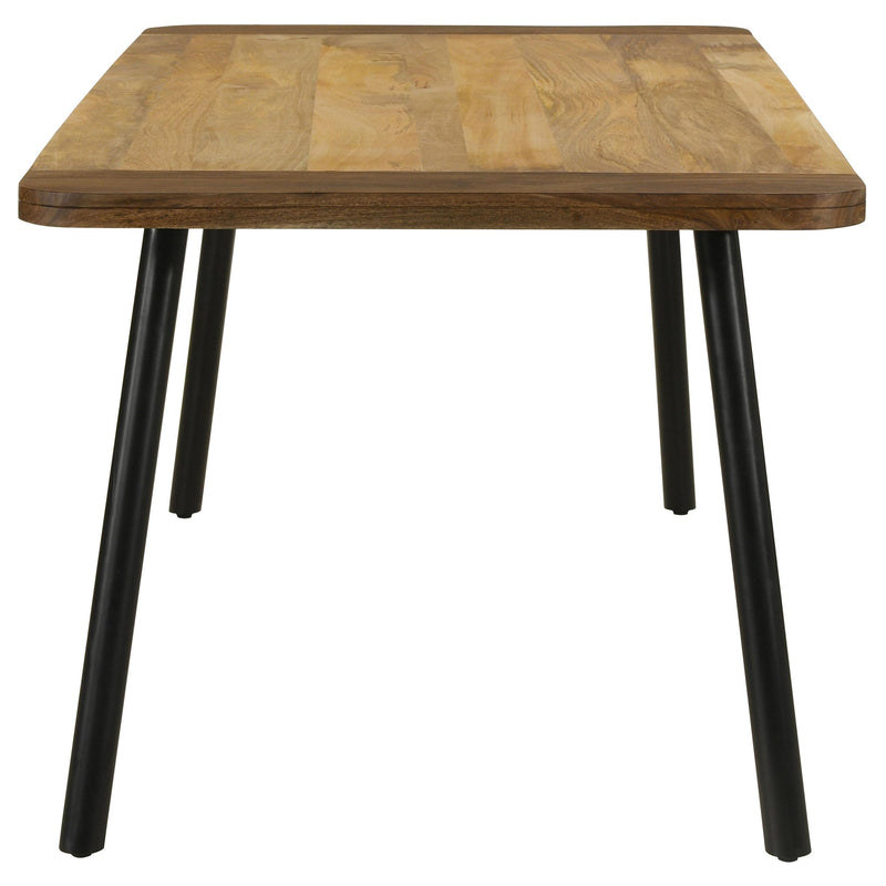 Coaster Furniture Maverick 123041 Rectangular Tapered Legs Dining Table - Natural Mango/Black IMAGE 4