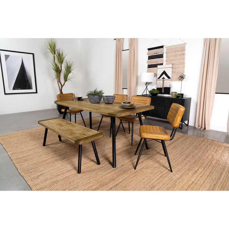 Coaster Furniture Maverick 123041 Rectangular Tapered Legs Dining Table - Natural Mango/Black IMAGE 6