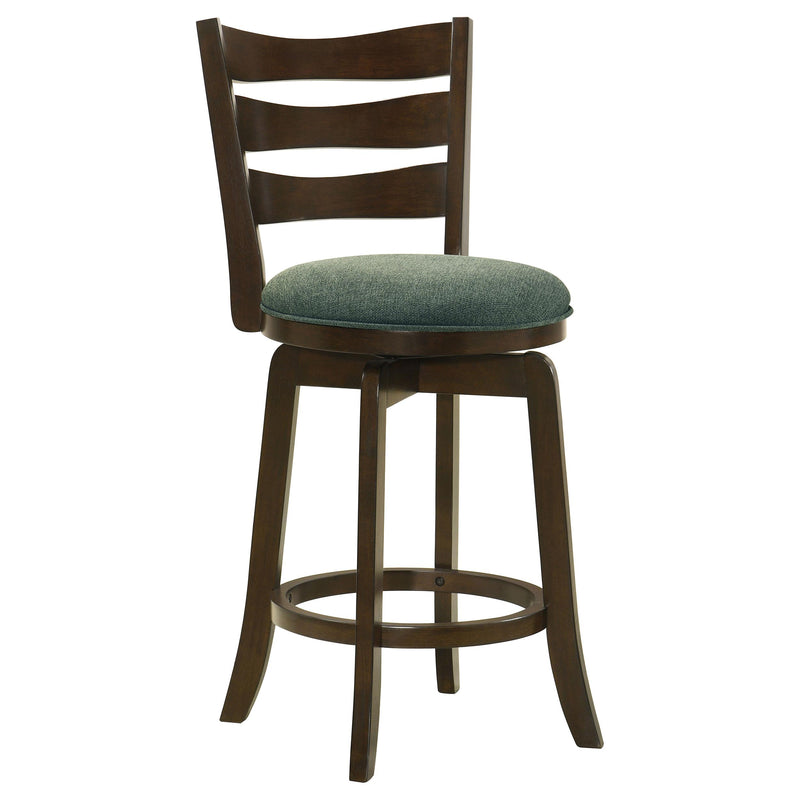 Coaster Furniture Murphy 181378 Ladder Back Counter Height Swivel Bar Stool - Dark Cherry/Hunter Green IMAGE 1