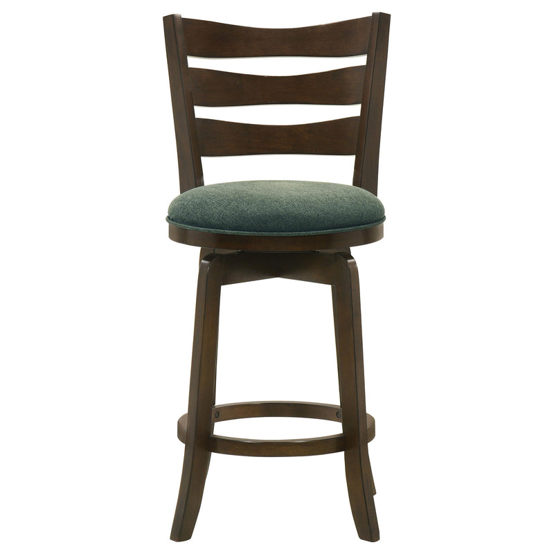 Coaster Furniture Murphy 181378 Ladder Back Counter Height Swivel Bar Stool - Dark Cherry/Hunter Green IMAGE 3