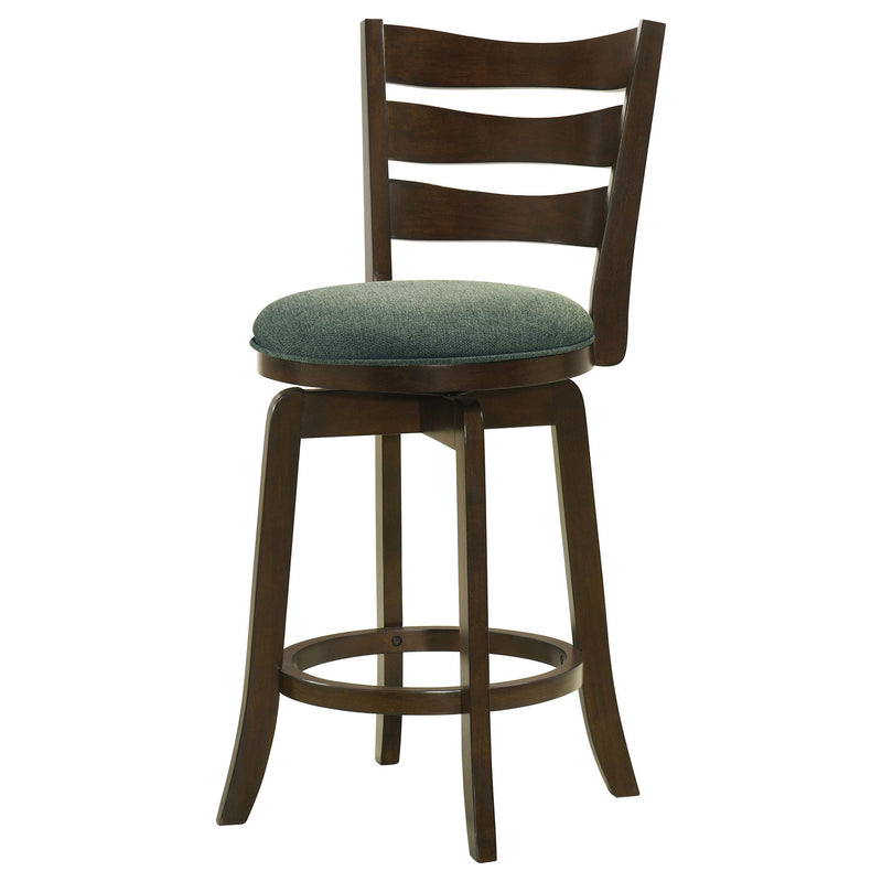 Coaster Furniture Murphy 181378 Ladder Back Counter Height Swivel Bar Stool - Dark Cherry/Hunter Green IMAGE 4