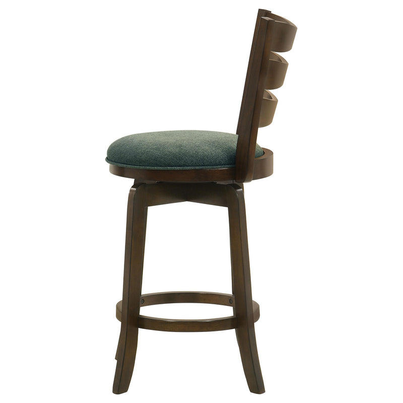 Coaster Furniture Murphy 181378 Ladder Back Counter Height Swivel Bar Stool - Dark Cherry/Hunter Green IMAGE 5
