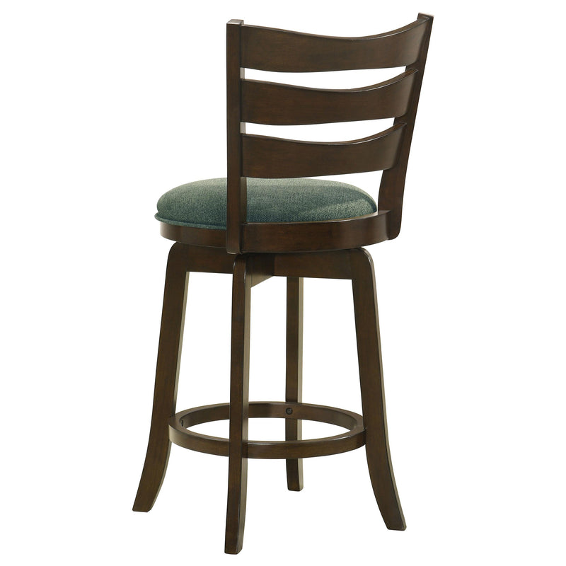 Coaster Furniture Murphy 181378 Ladder Back Counter Height Swivel Bar Stool - Dark Cherry/Hunter Green IMAGE 6