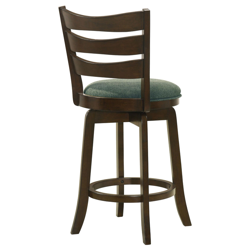 Coaster Furniture Murphy 181378 Ladder Back Counter Height Swivel Bar Stool - Dark Cherry/Hunter Green IMAGE 7
