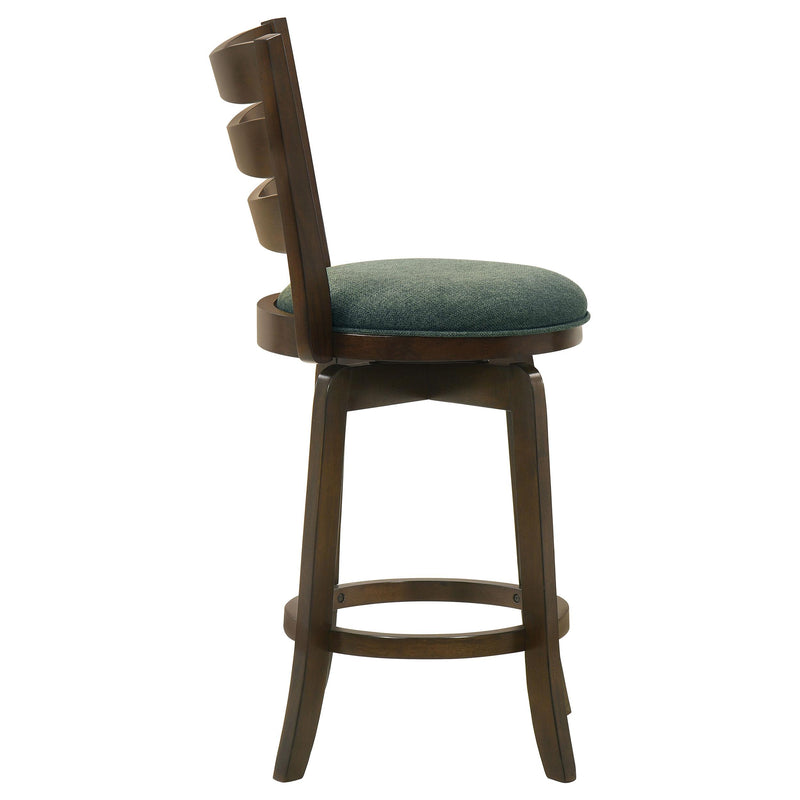 Coaster Furniture Murphy 181378 Ladder Back Counter Height Swivel Bar Stool - Dark Cherry/Hunter Green IMAGE 8