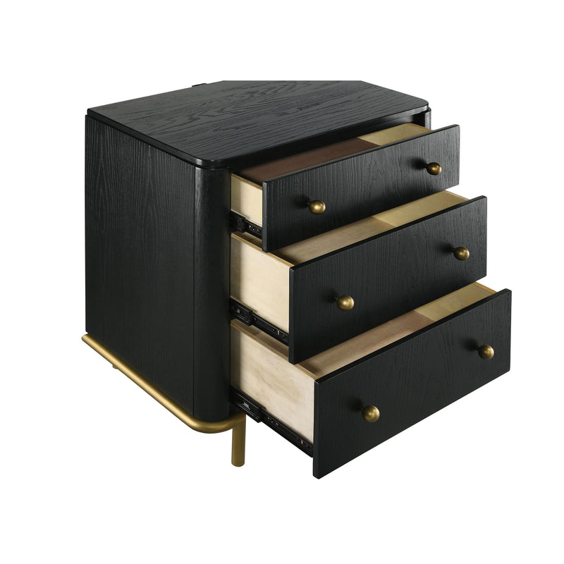 Coaster Furniture Arini 224332 3-Drawer Nightstand - Black IMAGE 10
