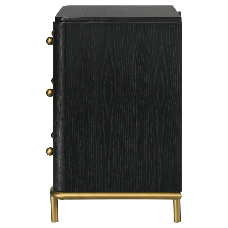Coaster Furniture Arini 224332 3-Drawer Nightstand - Black IMAGE 5