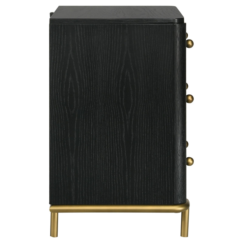Coaster Furniture Arini 224332 3-Drawer Nightstand - Black IMAGE 9