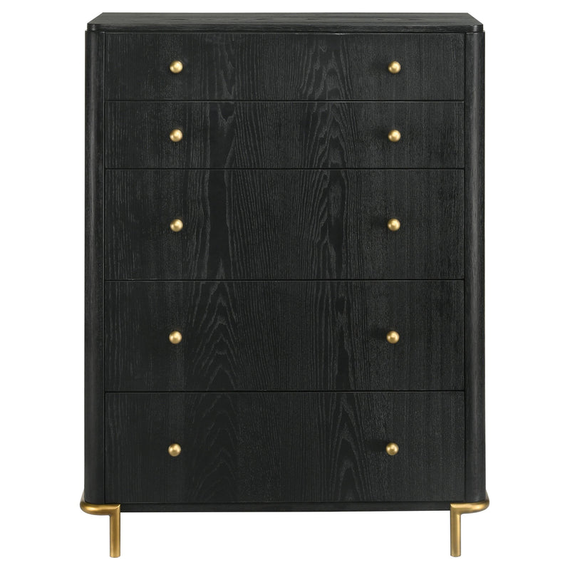 Coaster Furniture Arini 224335 5-Drawer Bedroom Chest - Black IMAGE 3