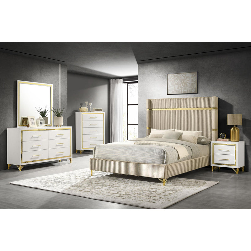 Coaster Furniture Lucia 224731Q 61-inch Upholstered Queen Wingback Bed - Beige IMAGE 5