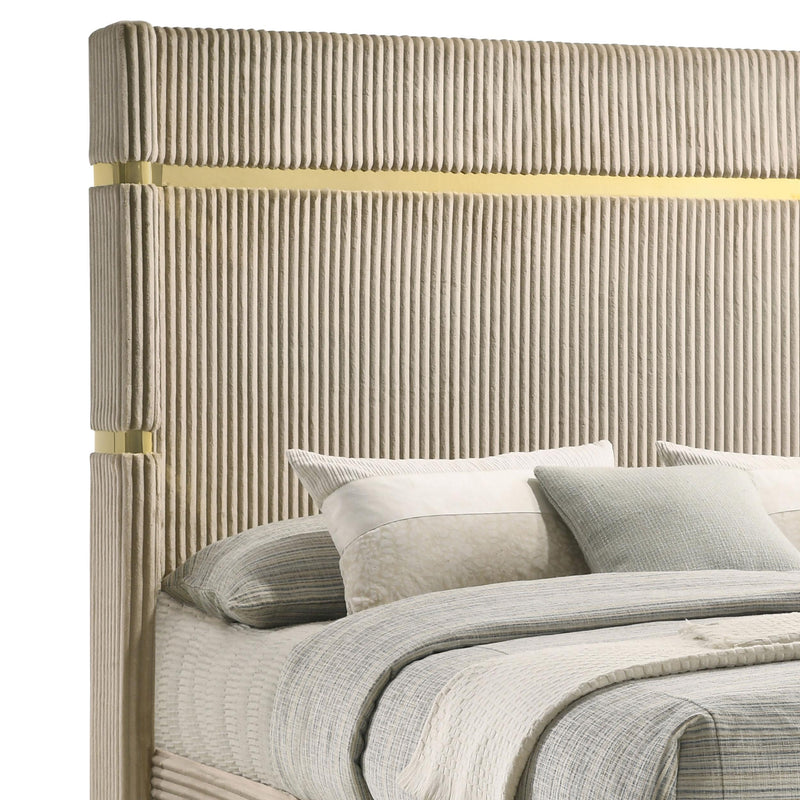 Coaster Furniture Lucia 224731Q 61-inch Upholstered Queen Wingback Bed - Beige IMAGE 6