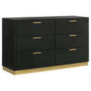 Coaster Furniture Caraway 224783 6-Drawer Bedroom Dresser - Black IMAGE 1