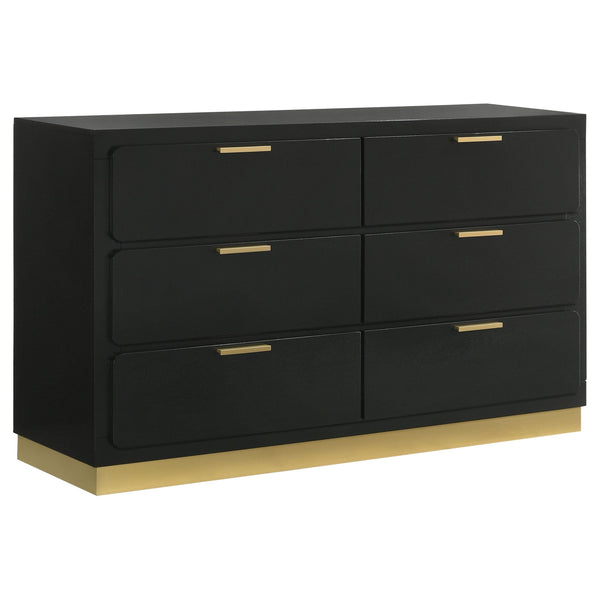Coaster Furniture Caraway 224783 6-Drawer Bedroom Dresser - Black IMAGE 1
