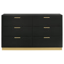 Coaster Furniture Caraway 224783 6-Drawer Bedroom Dresser - Black IMAGE 4