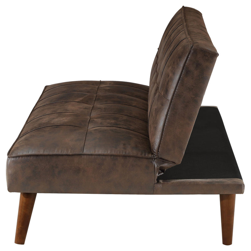 Coaster Furniture Jenson 360237 Upholstered Tufted Convertible Sofa Bed - Dark Coffee IMAGE 7