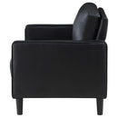  Coaster Furniture Ruth 508362 Upholstered Track Arm Loveseat - Black IMAGE 5