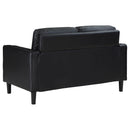  Coaster Furniture Ruth 508362 Upholstered Track Arm Loveseat - Black IMAGE 6