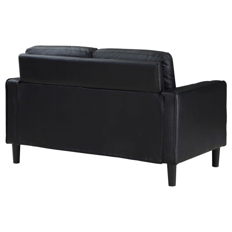  Coaster Furniture Ruth 508362 Upholstered Track Arm Loveseat - Black IMAGE 7