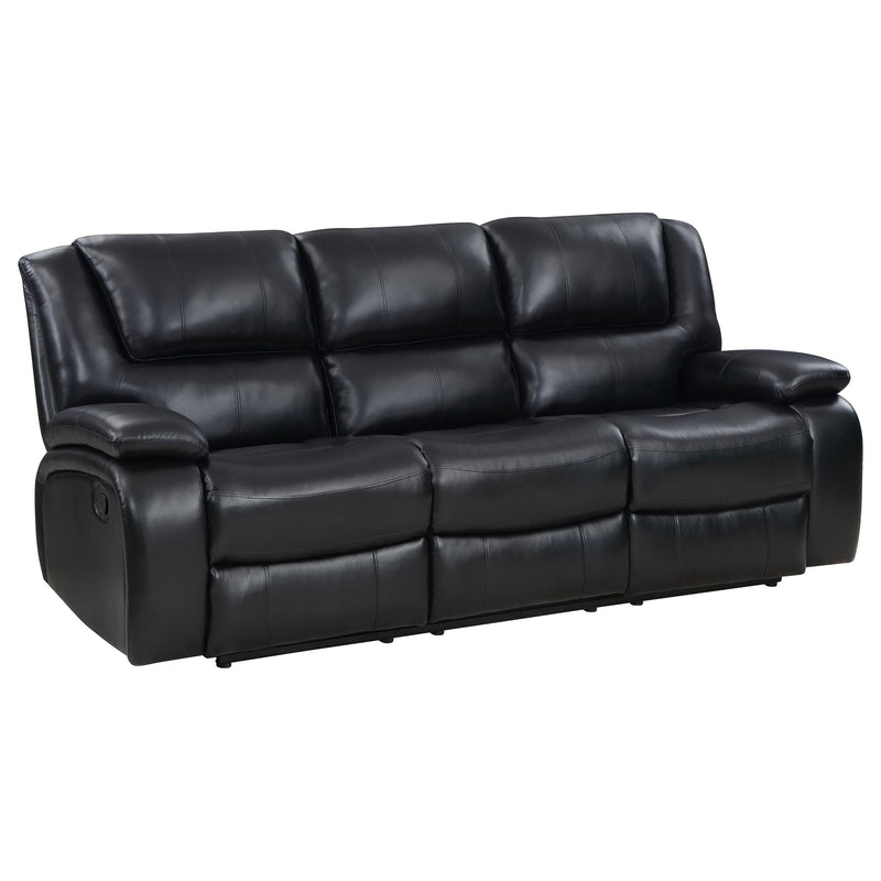 Coaster Furniture Camila 610244 Upholstered Motion Reclining Sofa - Black IMAGE 1