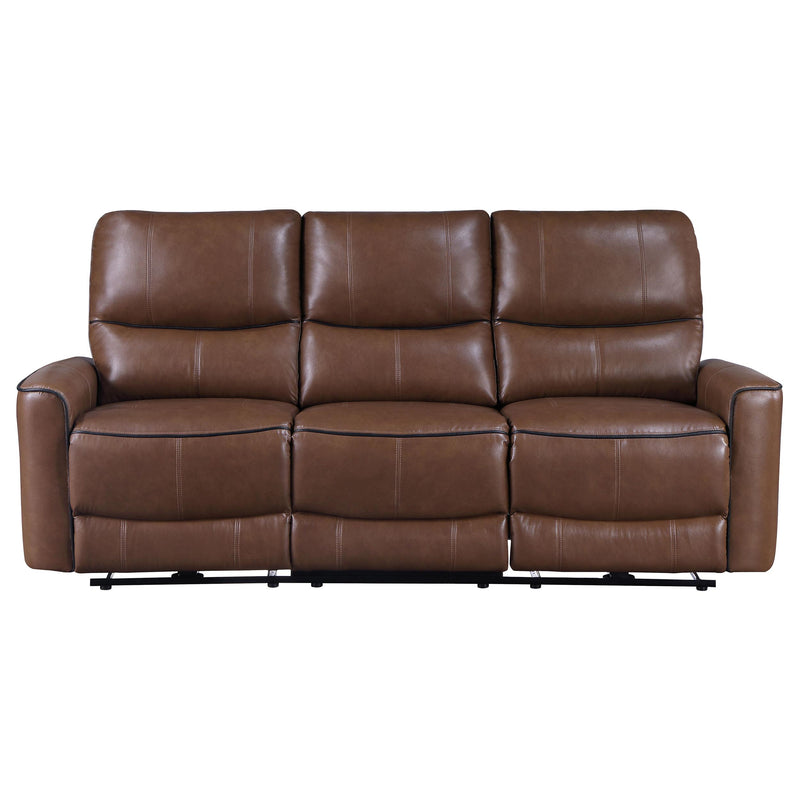  Coaster Furniture Greenfield 610264P Upholstered Power Reclining Sofa - Saddle Brown IMAGE 3