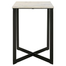  Coaster Furniture Tobin 707697 Square Marble Top End Table - White and Black IMAGE 3