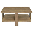  Coaster Furniture Dawn 707718 Square Engineered Wood Coffee Table - Mango Brown IMAGE 3