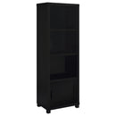 Coaster Furniture Jupiter 707756 3-shelf Engineered Wood Media Tower - Black IMAGE 1