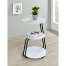  Coaster Furniture Hilly 930071 3-tier Round Accent Side Table - White and Black IMAGE 2