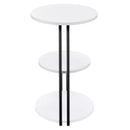  Coaster Furniture Hilly 930071 3-tier Round Accent Side Table - White and Black IMAGE 5