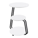  Coaster Furniture Hilly 930071 3-tier Round Accent Side Table - White and Black IMAGE 8