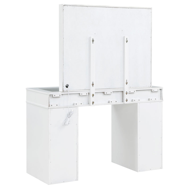 Coaster Furniture Regina 930245 3-Piece Makeup Vanity Table Set Hollywood Lighting - White/Mirror IMAGE 7