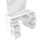 Coaster Furniture Regina 930245 3-Piece Makeup Vanity Table Set Hollywood Lighting - White/Mirror IMAGE 9
