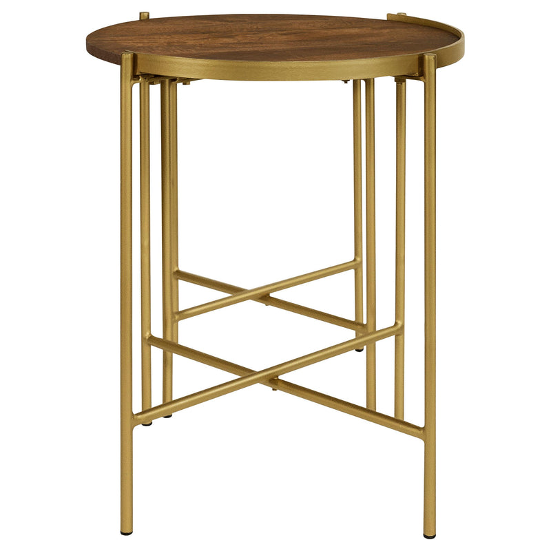 Coaster Furniture Malka 936168 2-Piece Round Nesting Table - Dark Brown/Gold IMAGE 6