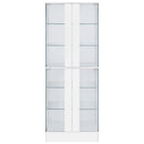 Coaster Furniture Cabra 950397 Display Case Curio Cabinet with Glass Shelves and LED Lighting - White High Gloss IMAGE 4
