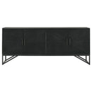  Coaster Furniture Riddell 959631 4-door Wood Reeding Accent Cabinet - Matte Black IMAGE 4
