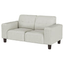  Coaster Furniture Deerhurst 509648 Upholstered Track Arm Tufted Loveseat - Greige IMAGE 3