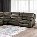 Furniture of America Jerominus Reclining Fabric Sectional CM9912DG-SECT IMAGE 1