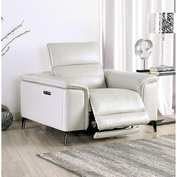 Furniture of America Ascona Power Leatherette Recliner CM9927FG-CH-PM IMAGE 1