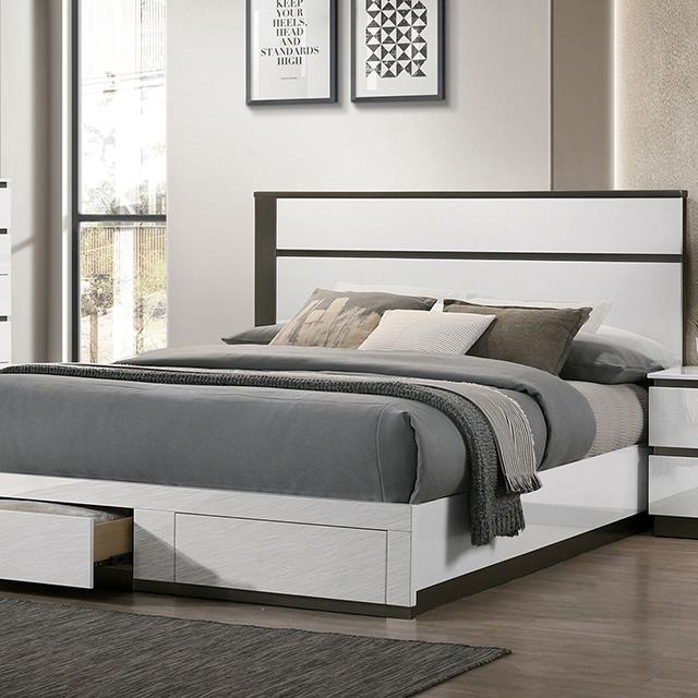 Furniture of America Birsfelden FOA7225WH-DR-CK California King Bed IMAGE 1