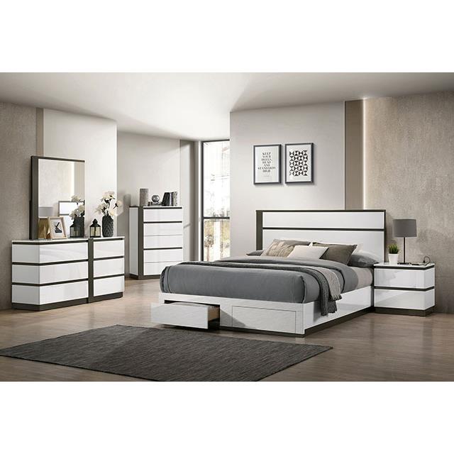 Furniture of America Birsfelden FOA7225WH-DR-CK California King Bed IMAGE 2