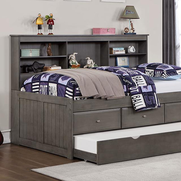 Furniture of America Tibalt FOA7466GY-T Twin Bed w/ Trundle IMAGE 1