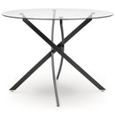 Signature Design by Ashley Round Pharwynn Dining Table with Glass Top and Pedestal Base D446-15 IMAGE 2