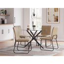 Signature Design by Ashley Round Pharwynn Dining Table with Glass Top and Pedestal Base D446-15 IMAGE 7