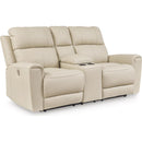Signature Design by Ashley Dahlmoore U1320096 Double Reclining Power Loveseat with Console IMAGE 1