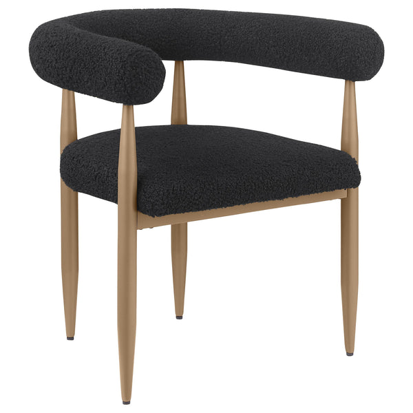 Coaster Furniture Dunmore 105762 Boucle Upholstered Dining Arm Chair - Black (Set of 2) IMAGE 1