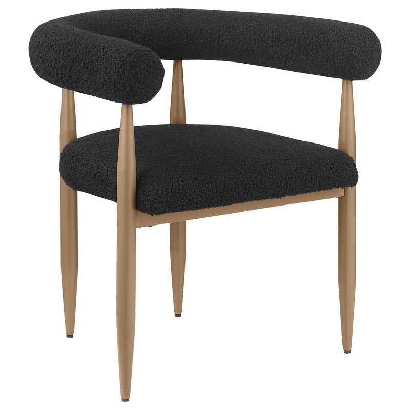 Coaster Furniture Dunmore 105762 Boucle Upholstered Dining Arm Chair - Black (Set of 2) IMAGE 1