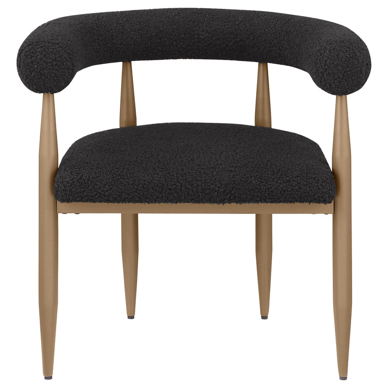 Coaster Furniture Dunmore 105762 Boucle Upholstered Dining Arm Chair - Black (Set of 2) IMAGE 3